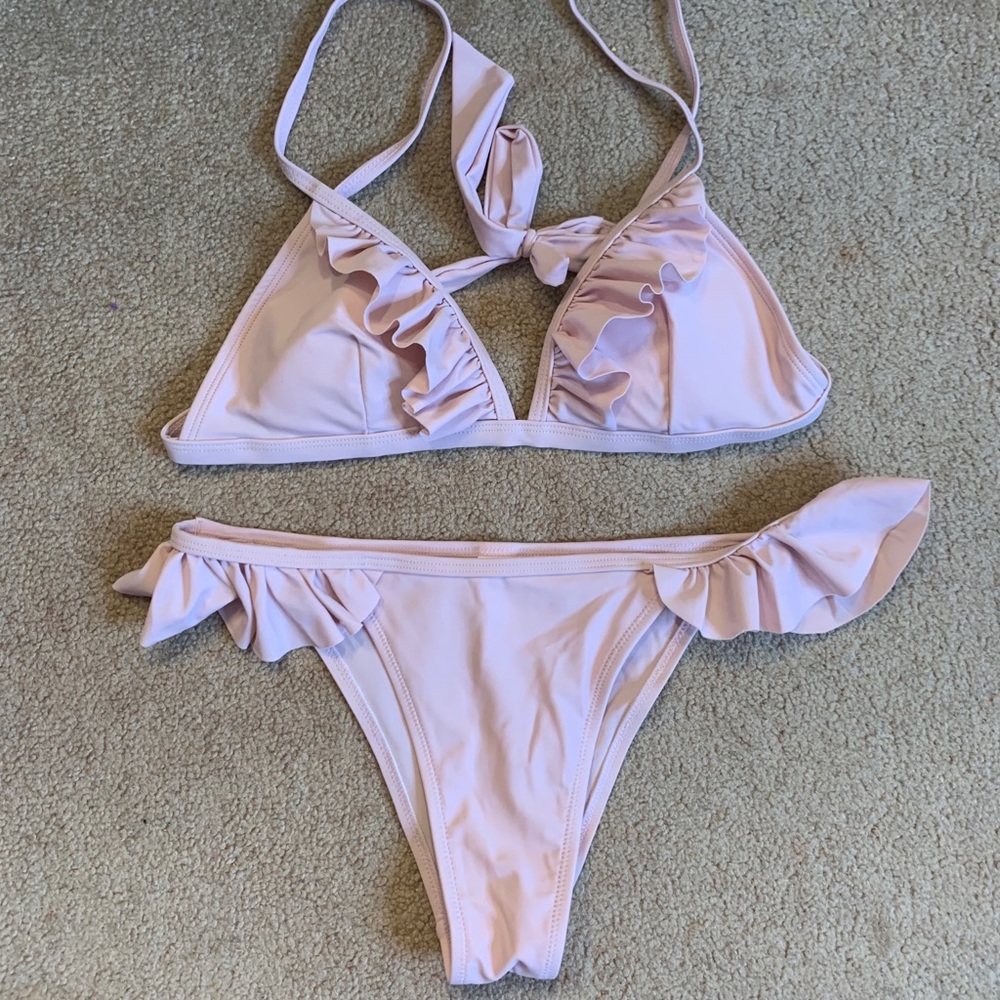 Pink Ruffled Bikini Set!